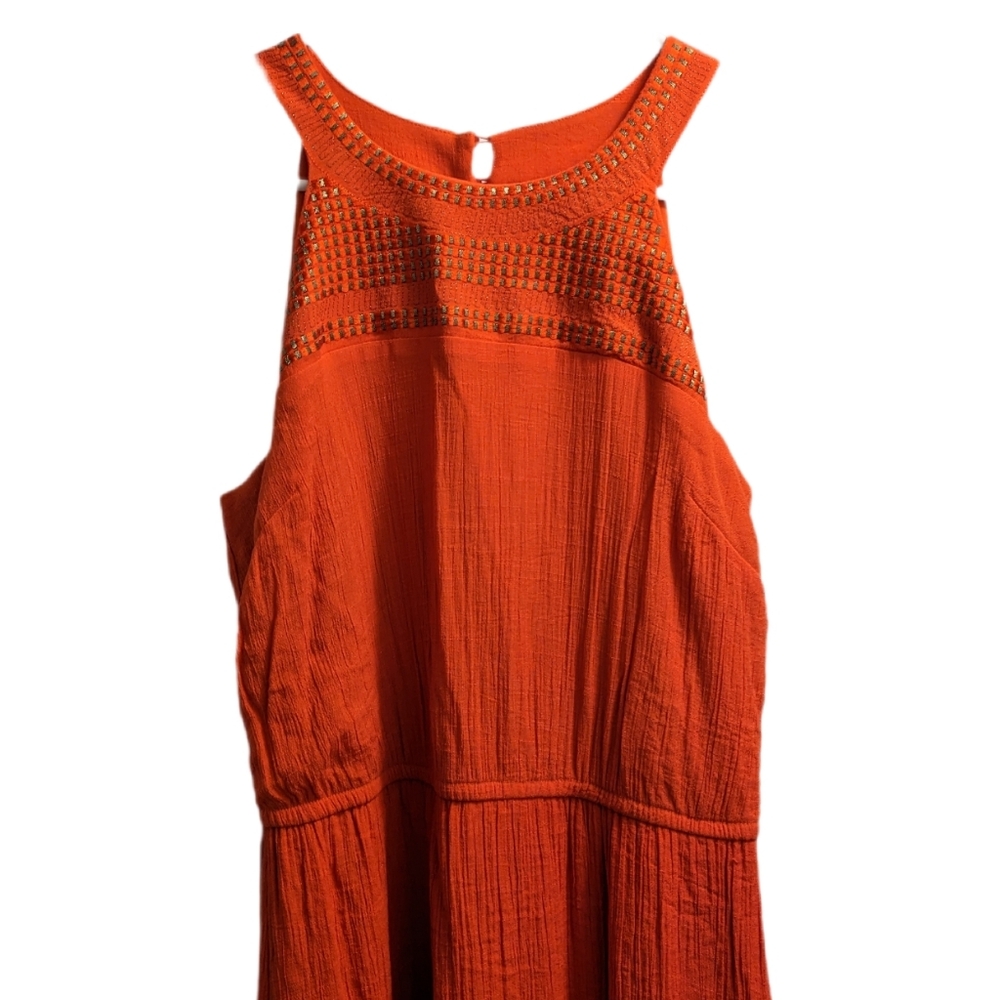 AB Studio Orange & Gold Maxi Dress M